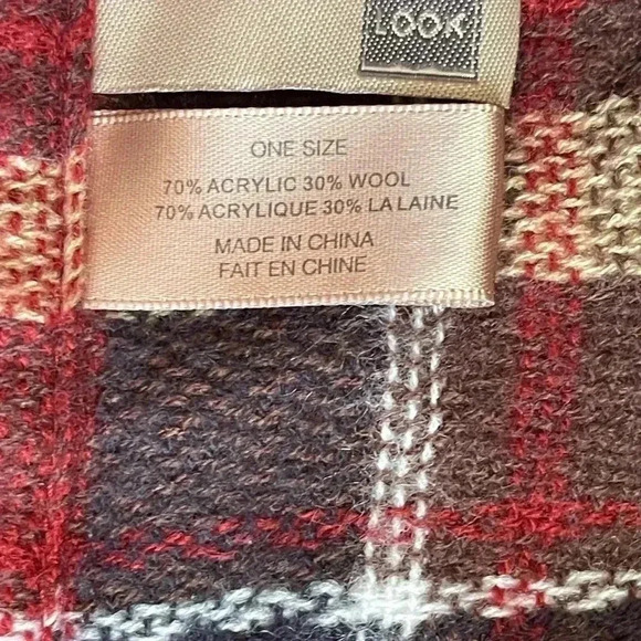 LOOK BY M Alpine Plaid Wrap Scarf - Picture 3 of 5